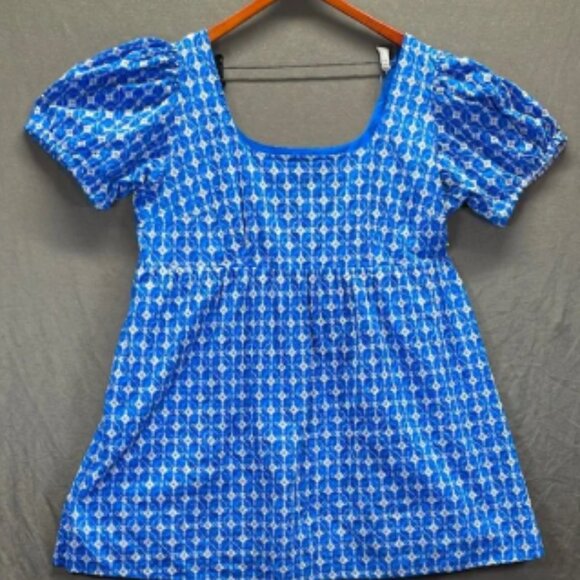 RHODE Blue and White Embroidered Mini Dress PLUS‎ SIZE - Picture 1 of 6